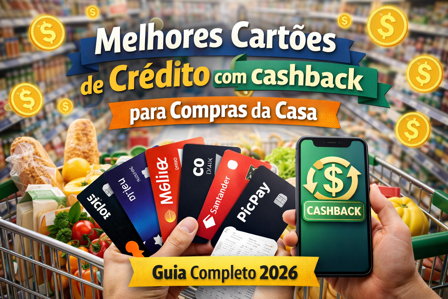 Os 6 melhores cartões de crédito com cashback para compras da casa (Guia completo – atualizado 2026)
