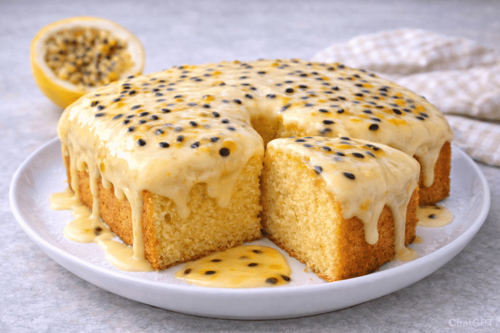 Bolo de Maracujá Fofinho com Cobertura Cremosa