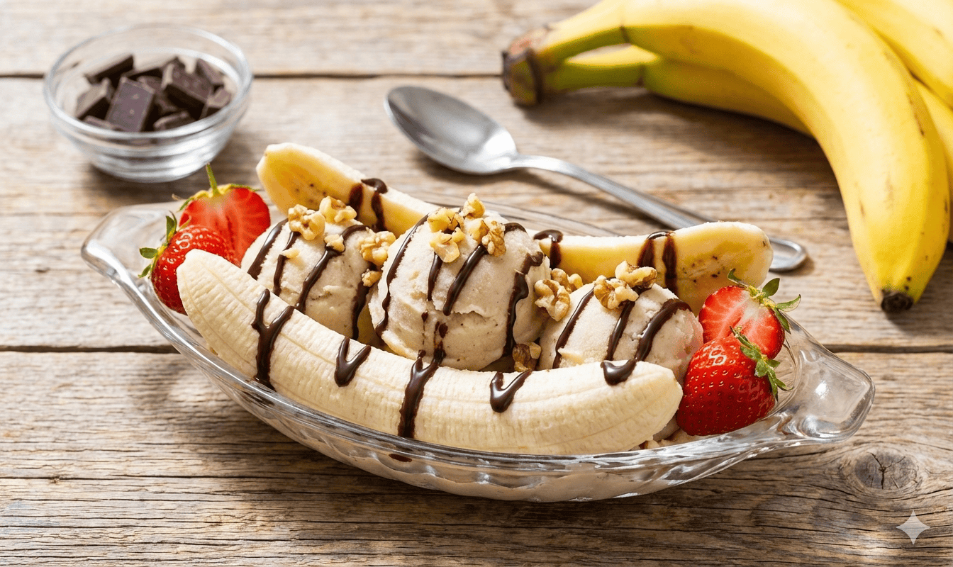 Essa Receita Fitness Viralizou Porque É Fácil, Barata e Deliciosa: Sorvete de Banana Split Fitness