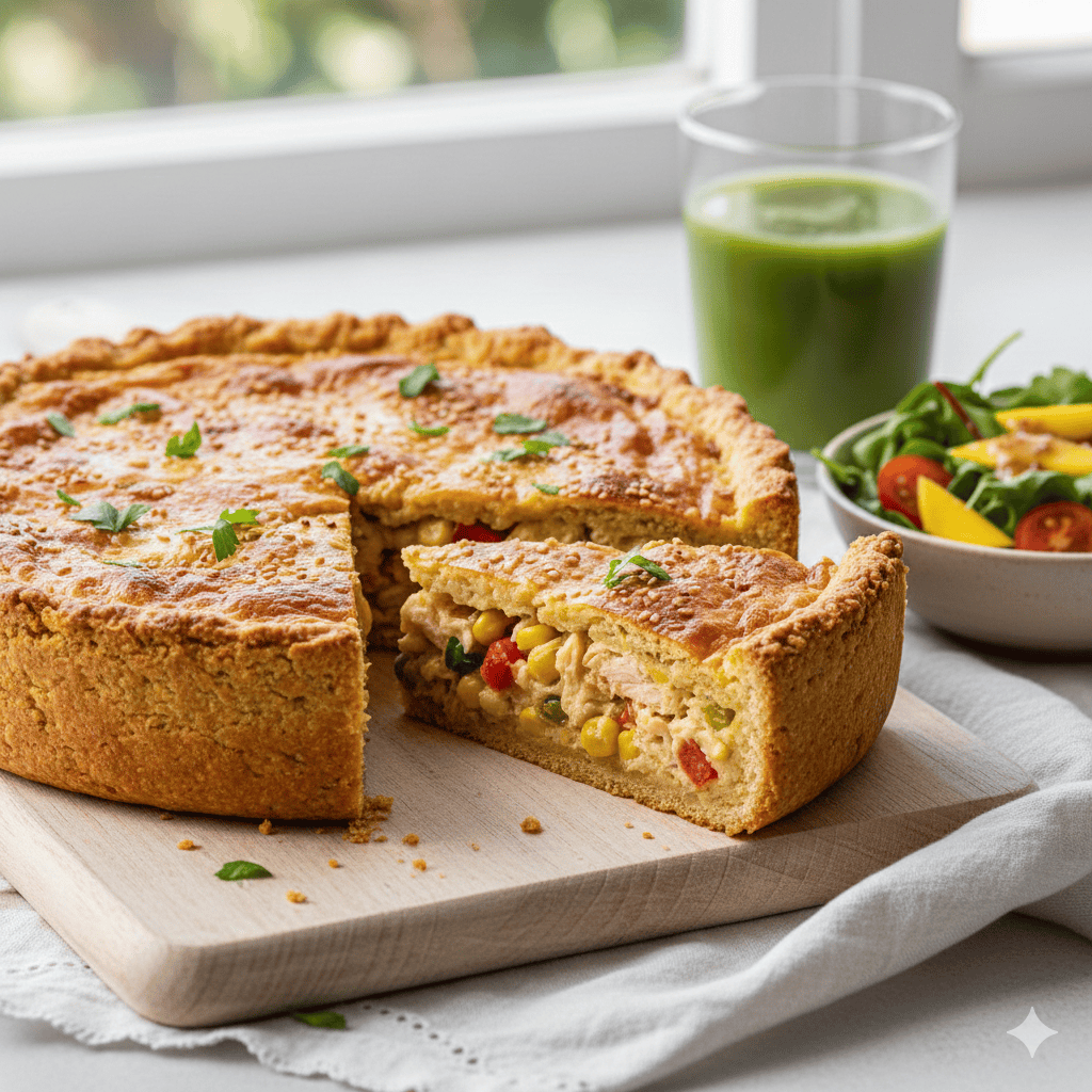 A Torta de Frango com Massa de Grão-de-Bico que Viralizou: Sem Farinha e Proteica