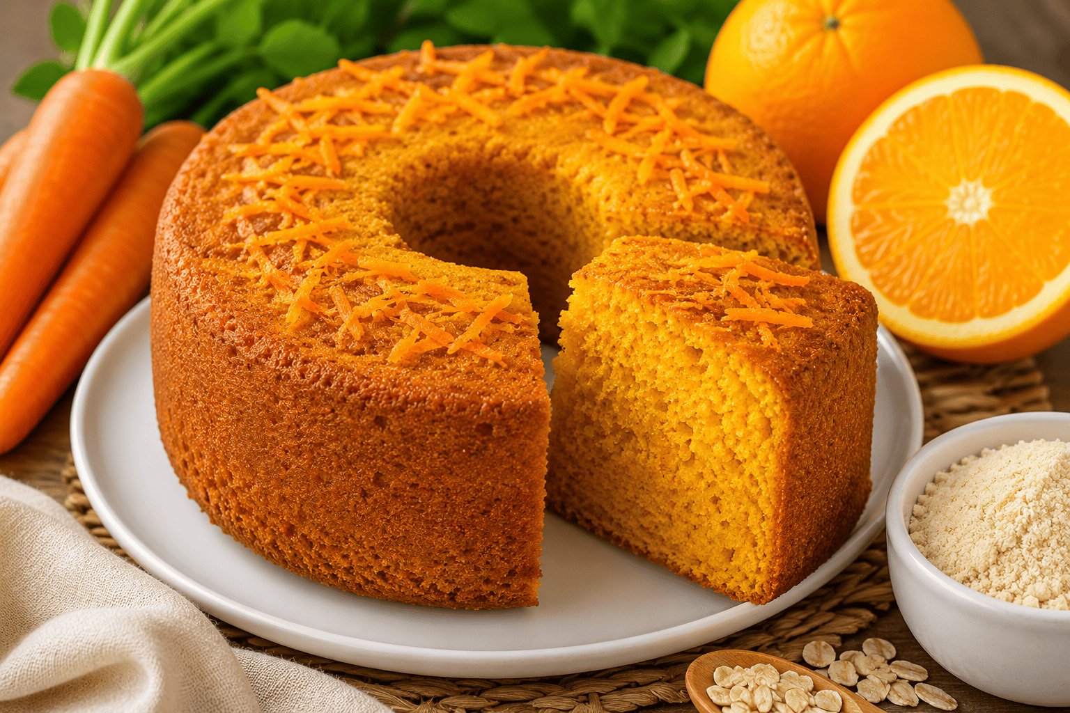 Bolo Fit de Cenoura com Laranja Sem Açúcar: Fofinho, Saudável e Delicioso!