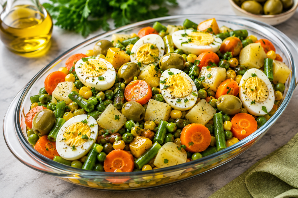 Salada de Legumes com Ovos e Azeitonas: Colorida, Nutritiva e Perfeita para Qualquer Refeição