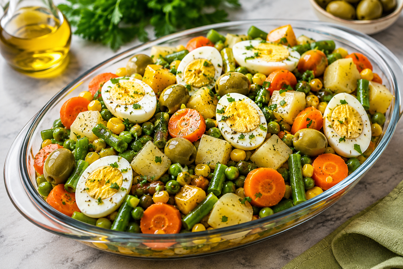 Salada de Legumes com Ovos e Azeitonas: Colorida, Nutritiva e Perfeita para Qualquer Refeição