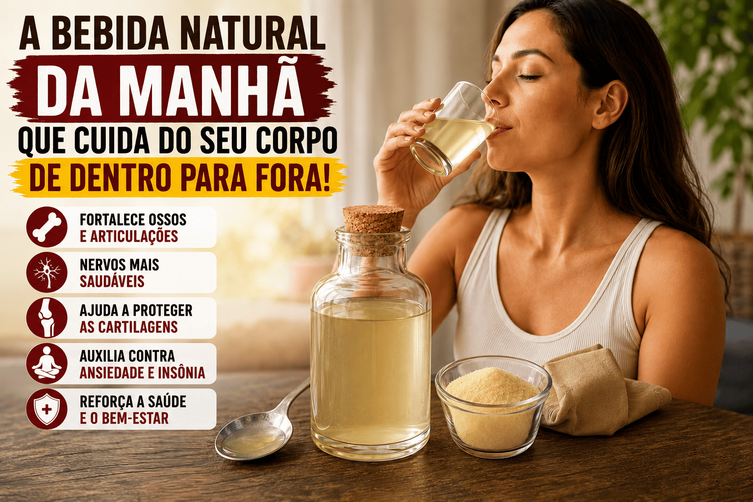 RECEITA DE GELATINA INCOLOR: A Bebida Que Muitas Pessoas Estão Tomando Para Cuidar dos Ossos, Articulações e Ter Energia Durante o Dia