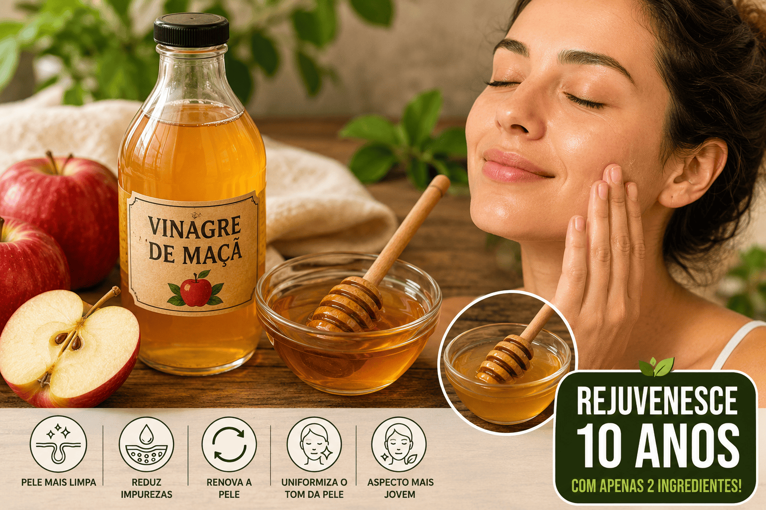 REJUVENESCE 10 ANOS: A Mistura Natural com Vinagre de Maçã que Está Chamando Atenção nos Cuidados com a Pele