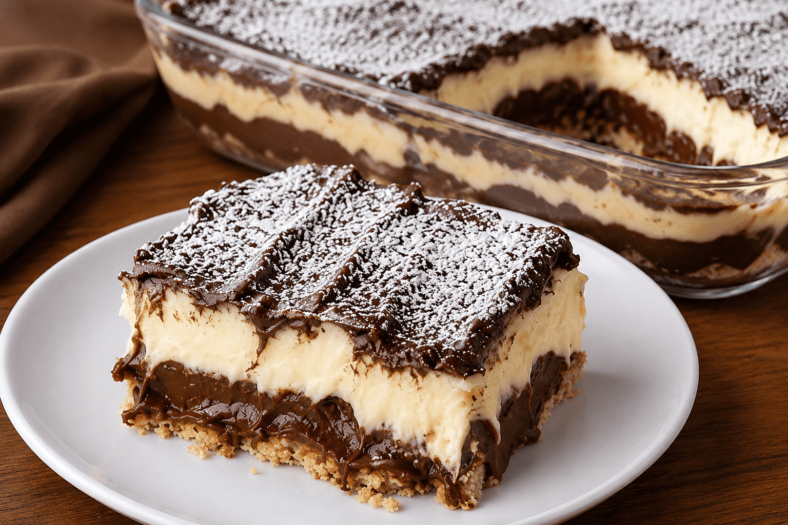Sobremesa Cremosa de Chocolate com Creme Branco: tão cremosa que derrete na boca