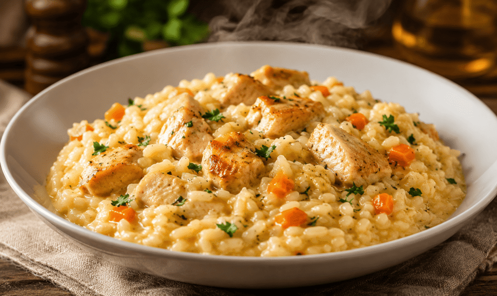 Risoto de Frango Cremoso: Quem Acha Que Risoto É Só Comida de Gente Rica Nunca Fez Essa Receita!