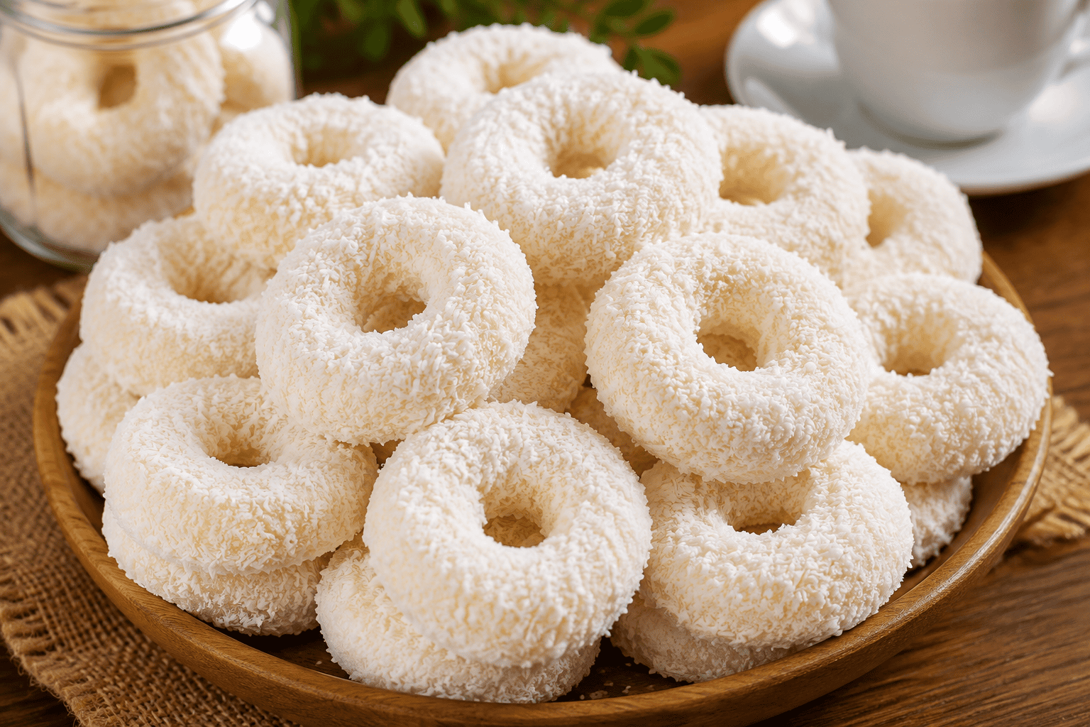 Rosquinha de Coco Caseira: a receita macia e coberta com coco que derrete na boca