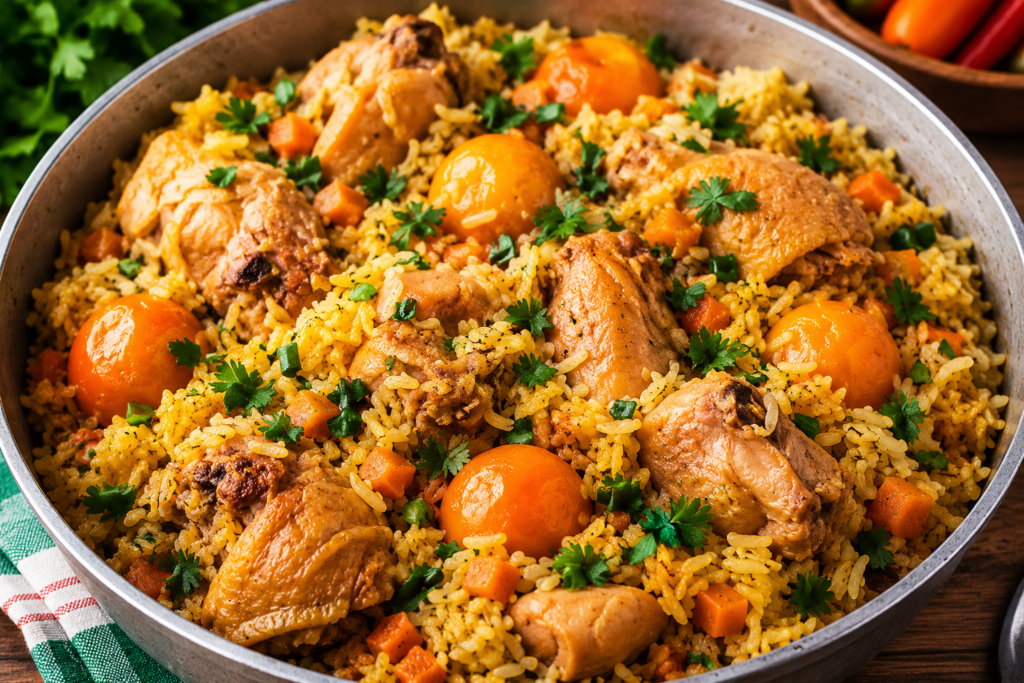 Arroz com Galinhada e Pequi: o sabor do Cerrado que transforma um simples almoço em uma refeição inesquecível
