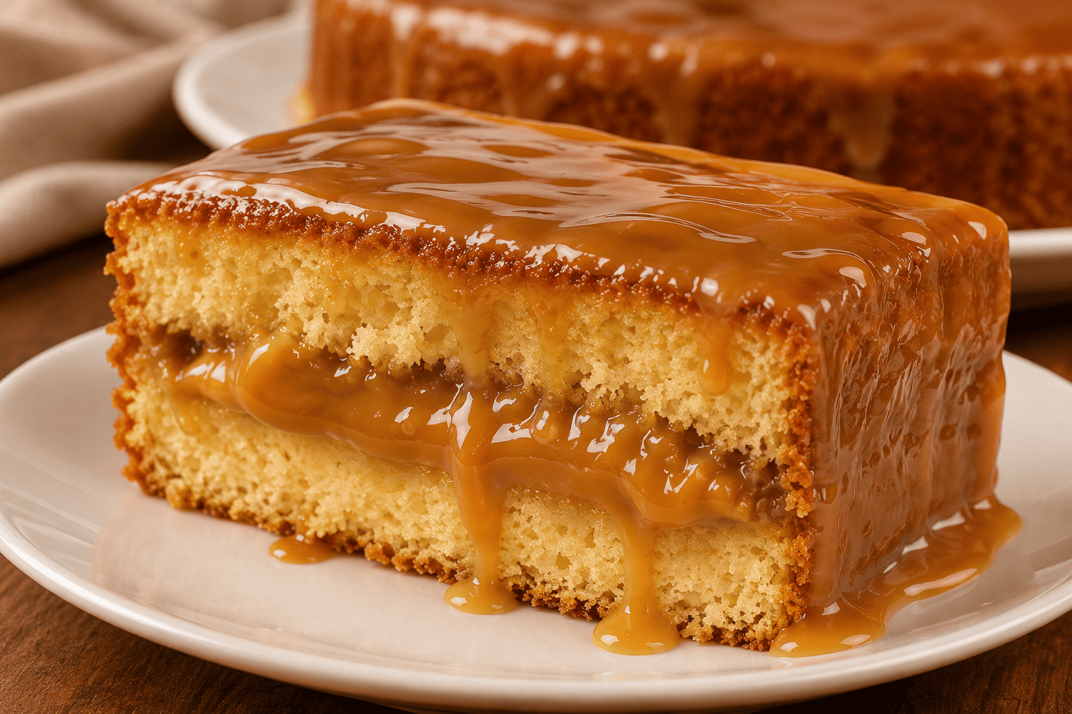Fiz esse bolo de doce de leite e foi impossível comer só uma fatia: fofinho, cremoso e muito fácil de fazer