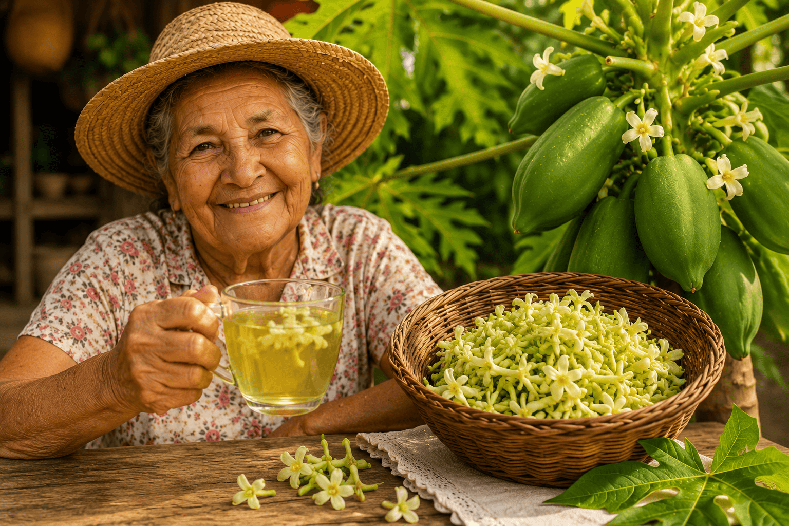 Chá de Flores de Mamão: a Receita Caseira que Muita Gente Aprendeu com a Avó
