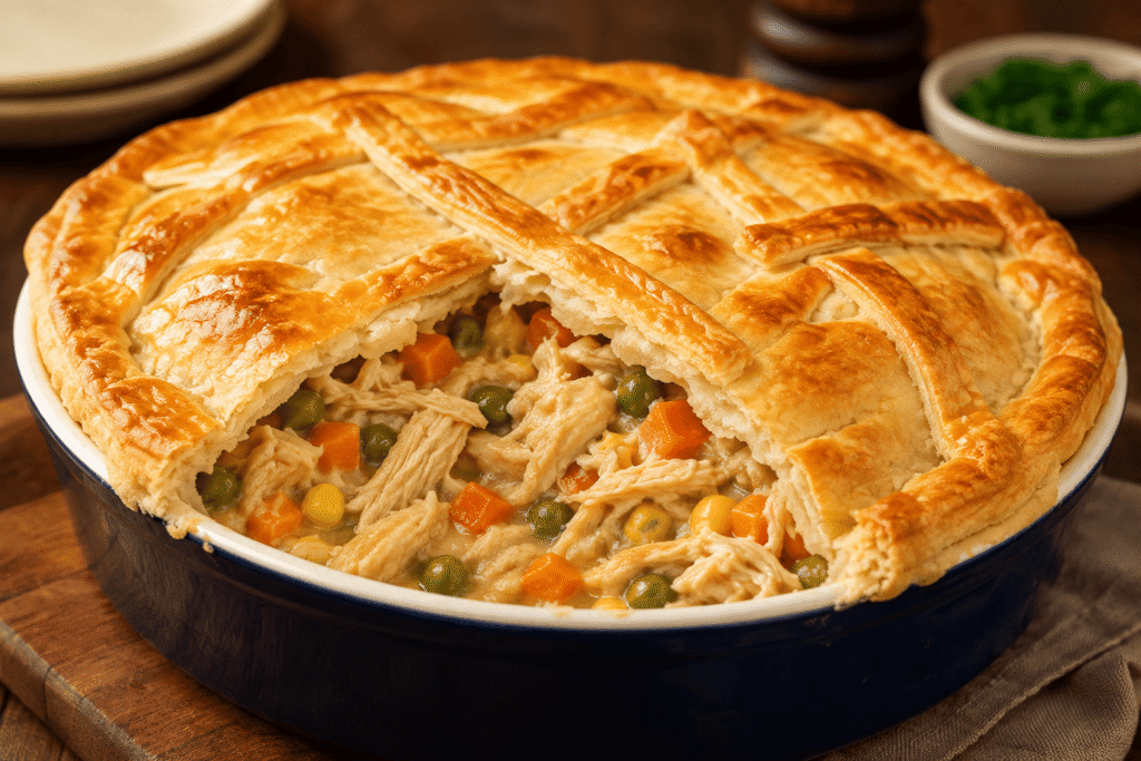 Empadão de Frango Cremoso: uma receita caseira, douradinha e com recheio caprichado