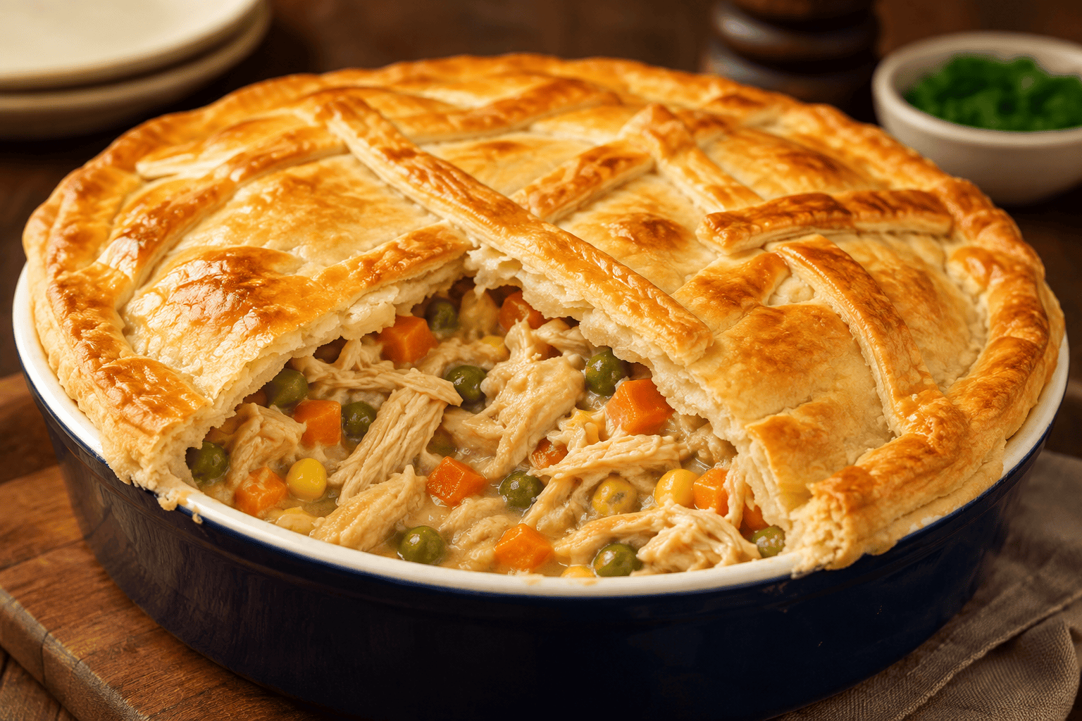 Empadão de Frango Cremoso: uma receita caseira, douradinha e com recheio caprichado