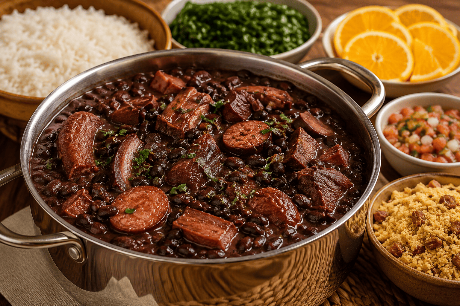 Feijoada Caseira Completa: aquele prato caprichado que reúne a família inteira à mesa