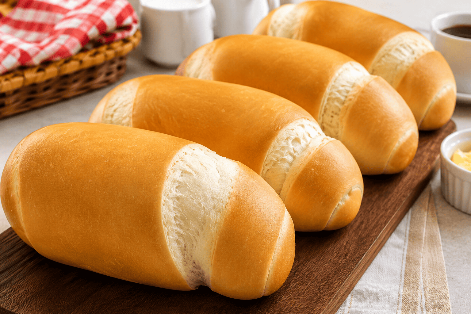 Pão de Padre Caseiro: fofinho, dourado e perfeito para o café da manhã