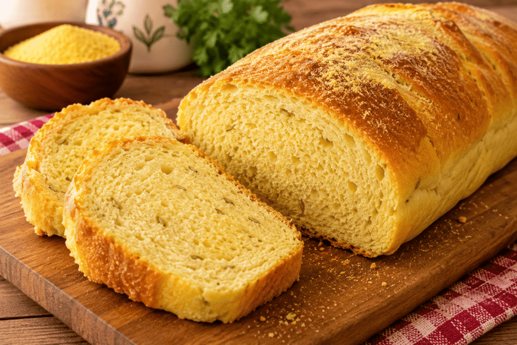 Pão de Fubá com Erva-Doce: fofinho, douradinho e com aquele sabor de café da tarde